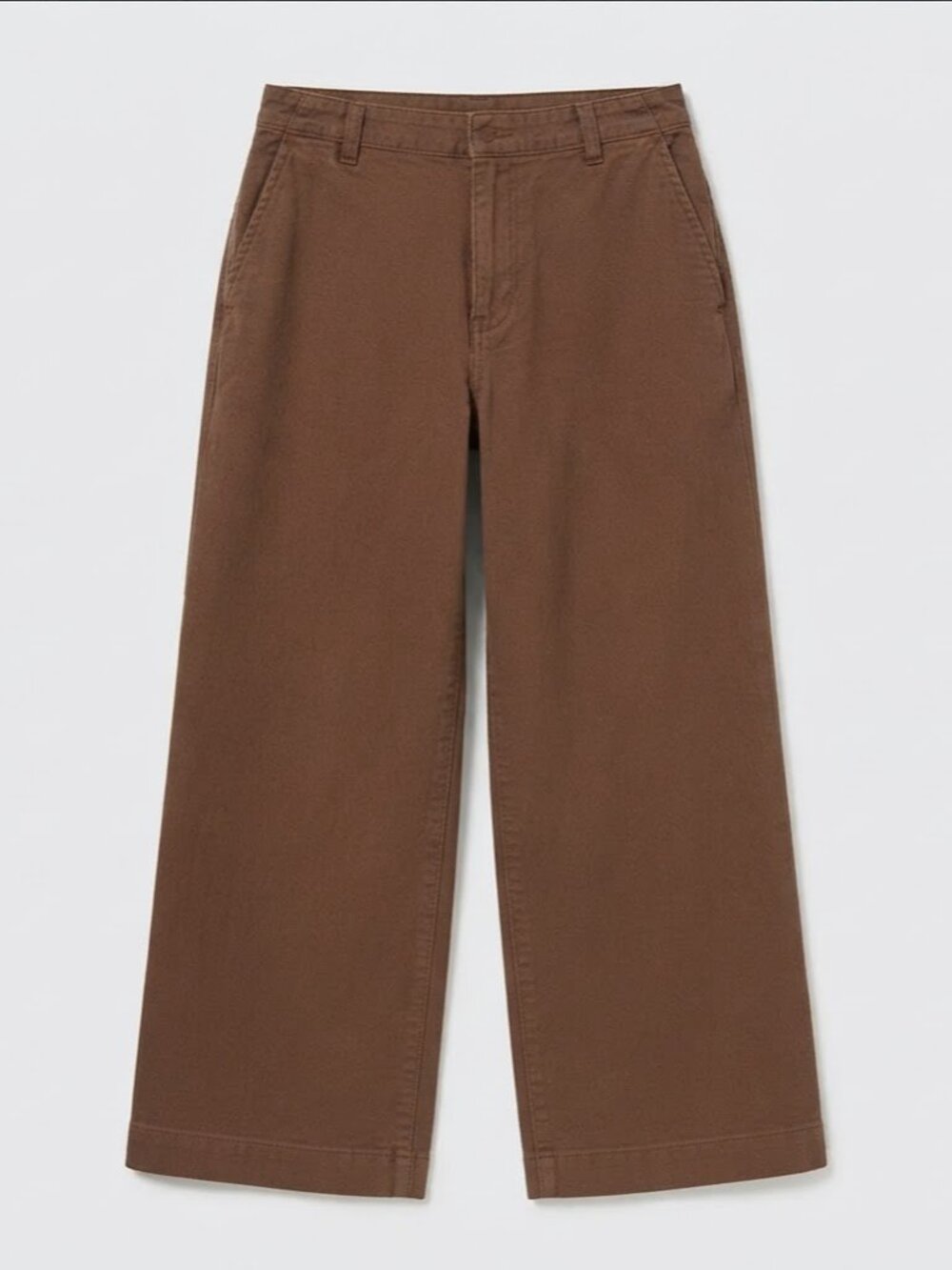 Gap - Loose Wide Leg Mid Rise Khaki Pants | Style 802061 | Cozy Brown | 4 Petite